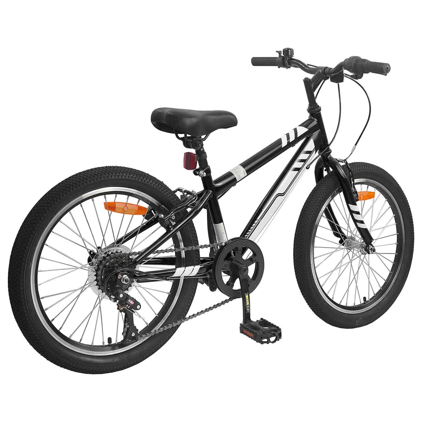 Mountainbike 20 tommer 6-hastighed til 5-8 år gamle Sort