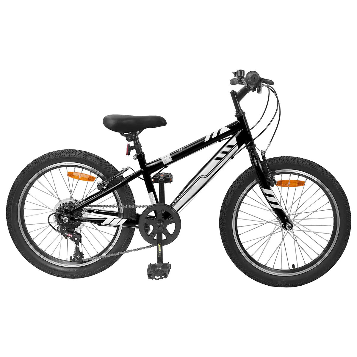 Mountainbike 20 tommer 6-hastighed til 5-8 år gamle Sort