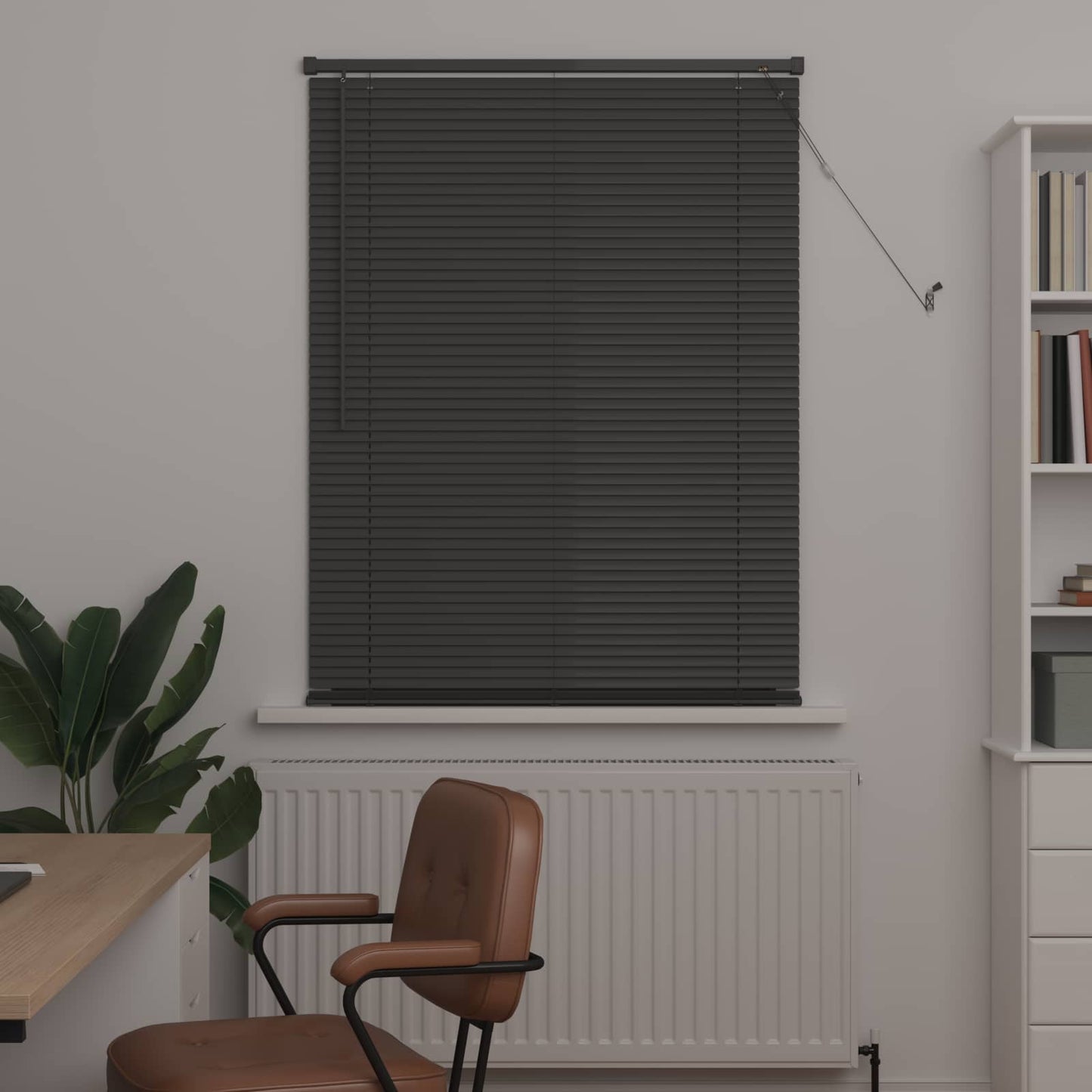 Persienner Sølvgrå 150 x 90 cm 25 mm PVC