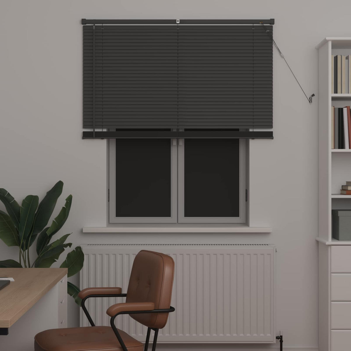 Persienner Sølvgrå 150 x 110 cm 25 mm PVC