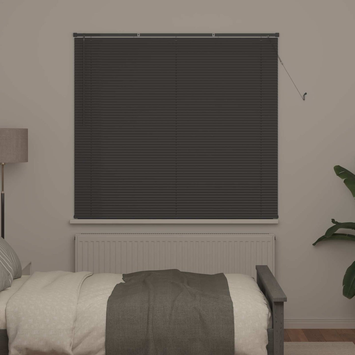 Persienner Sølvgrå 150 x 160 cm 25 mm PVC