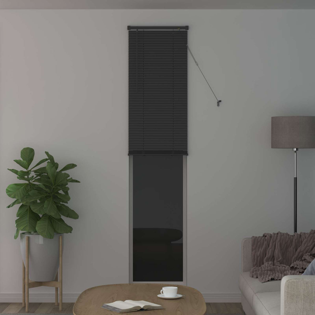 Persienner Sølvgrå 213 x 60 cm 25 mm PVC