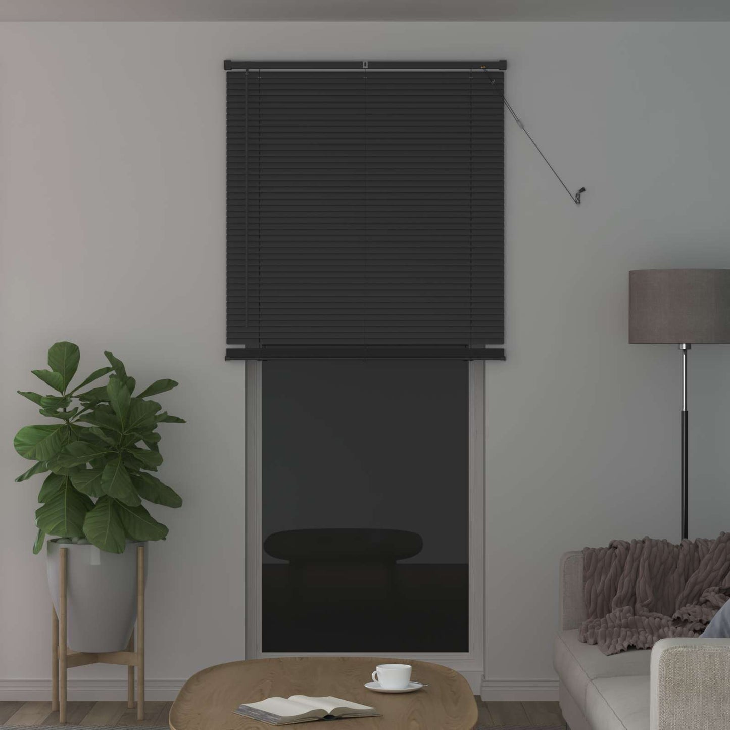 Persienner Sølvgrå 213 x 100 cm 25 mm PVC