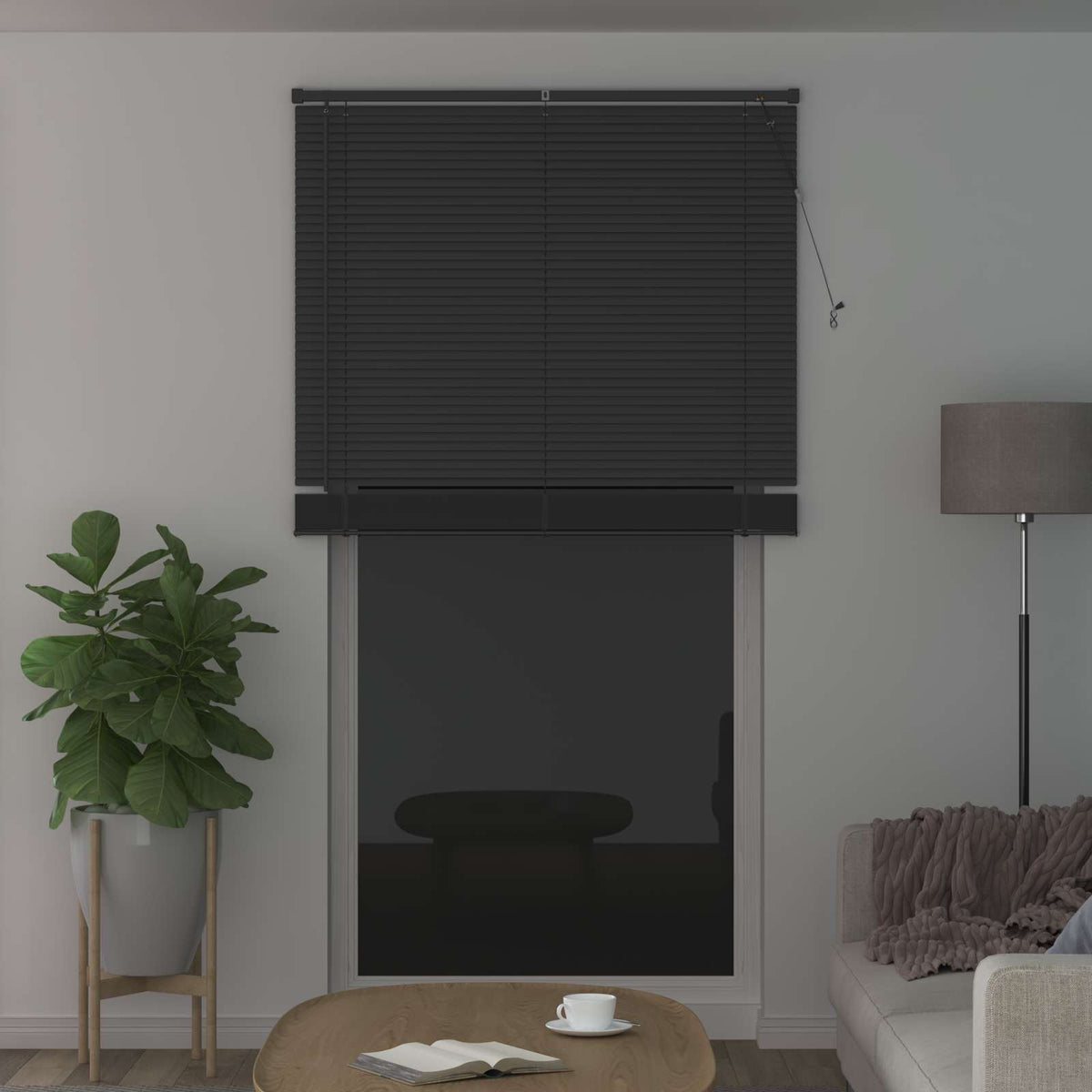 Persienner Sølvgrå 213 x 120 cm 25 mm PVC