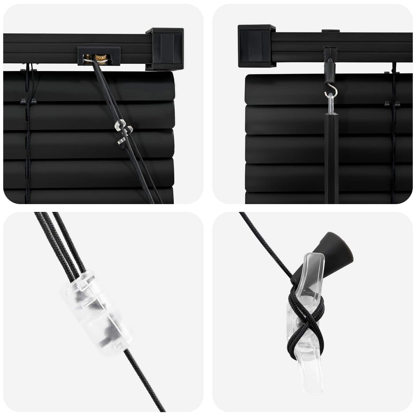 Persienner Sort 150 x 40 cm 25 mm PVC