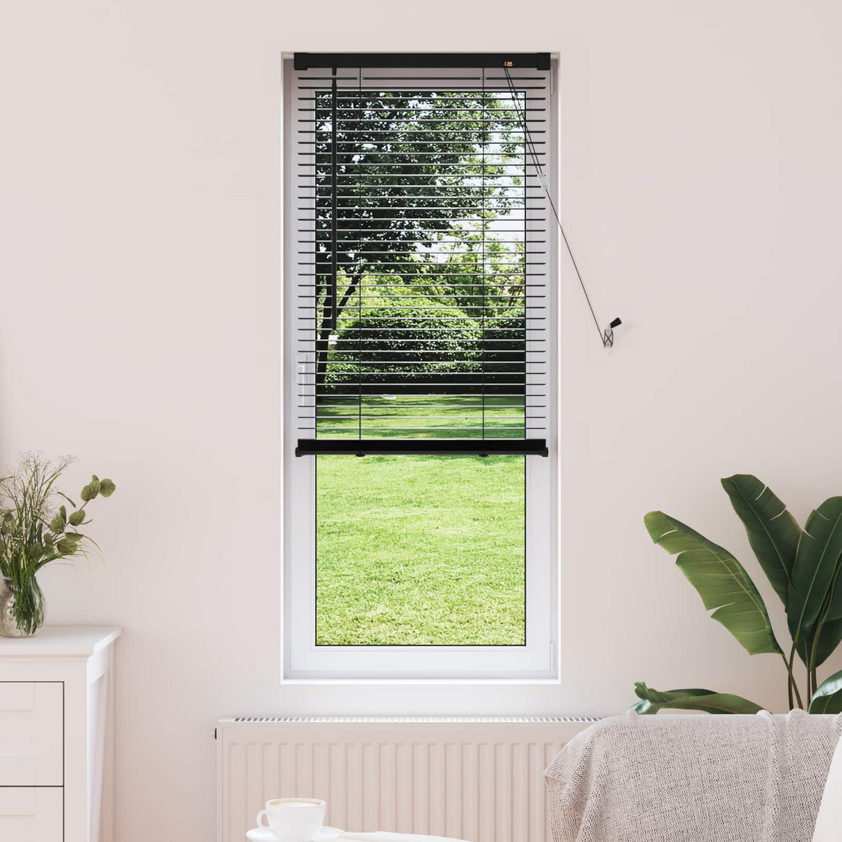 Persienner Sort 150 x 40 cm 25 mm PVC