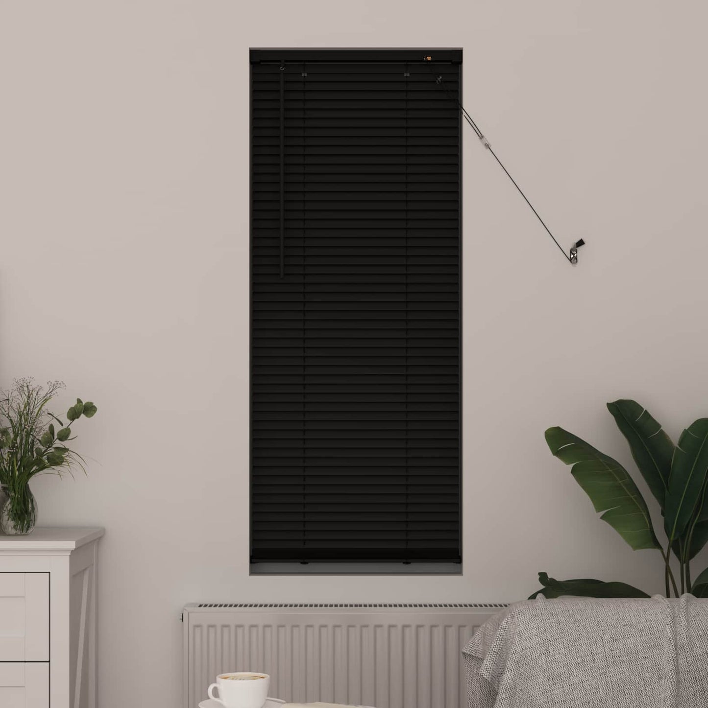 Persienner Sort 150 x 40 cm 25 mm PVC
