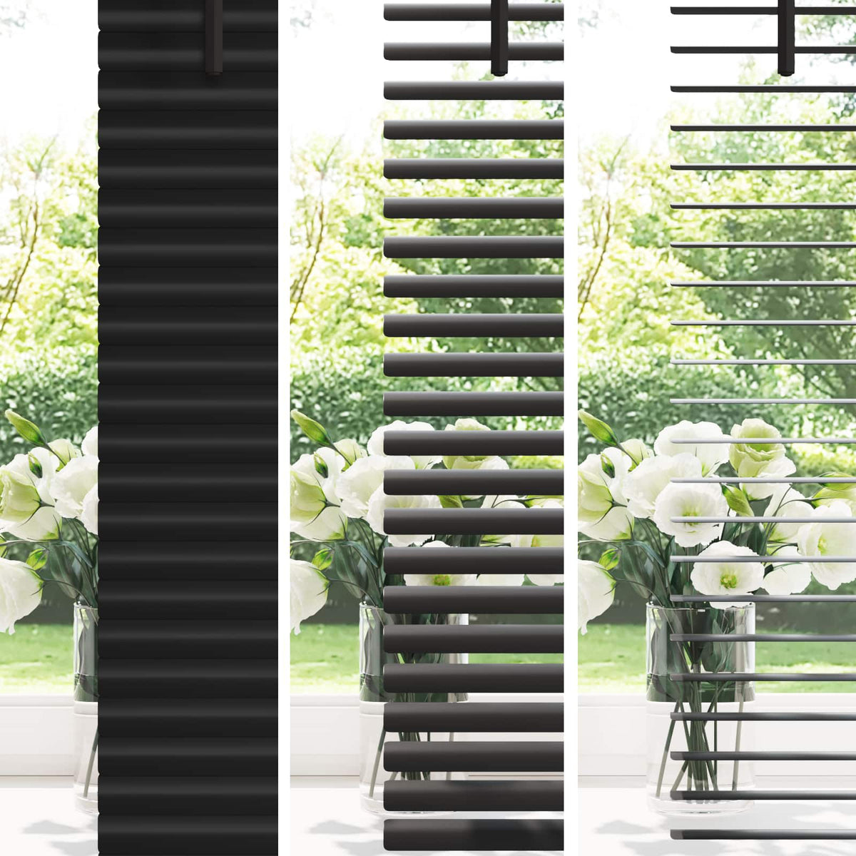 Persienner Sort 150 x 50 cm 25 mm PVC