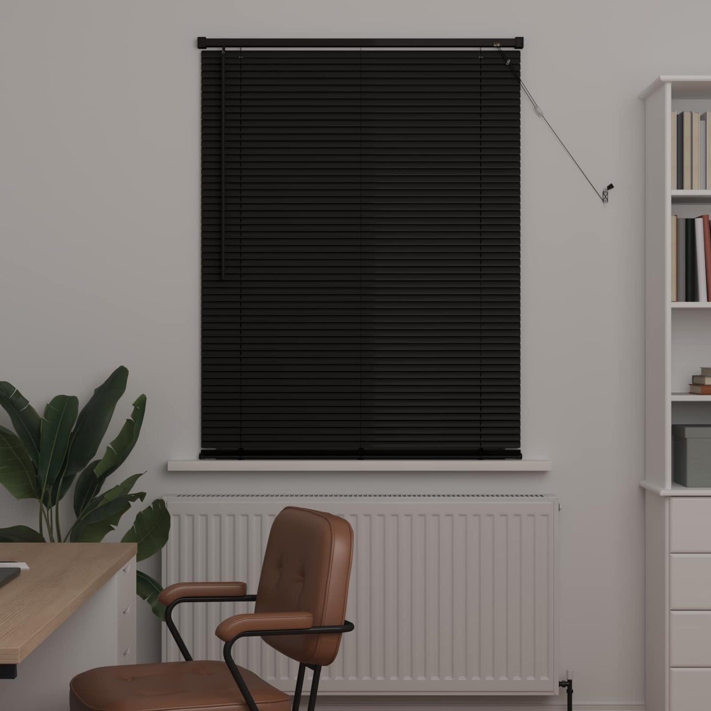 Persienner Sort 150 x 90 cm 25 mm PVC