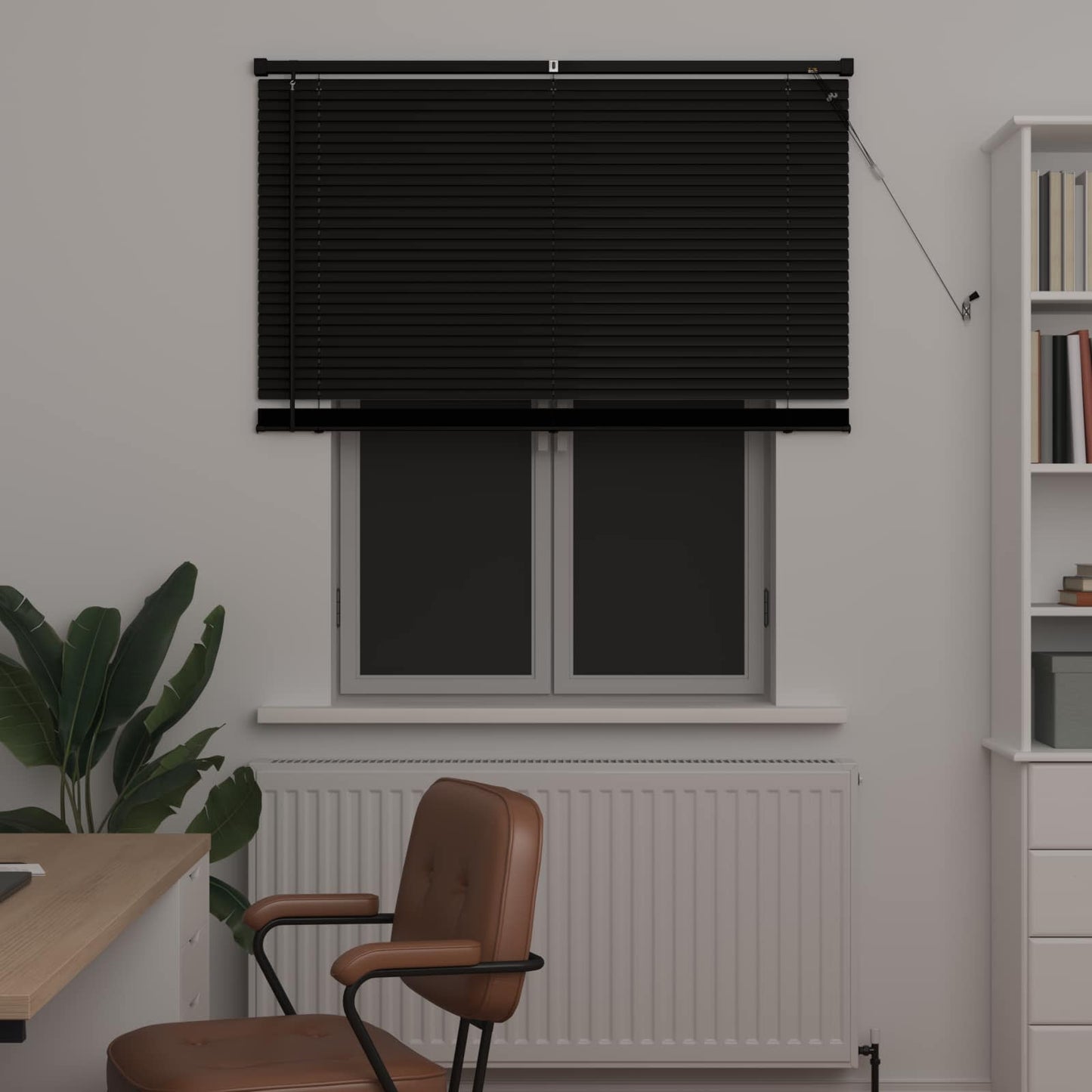 Persienner Sort 150 x 110 cm 25 mm PVC