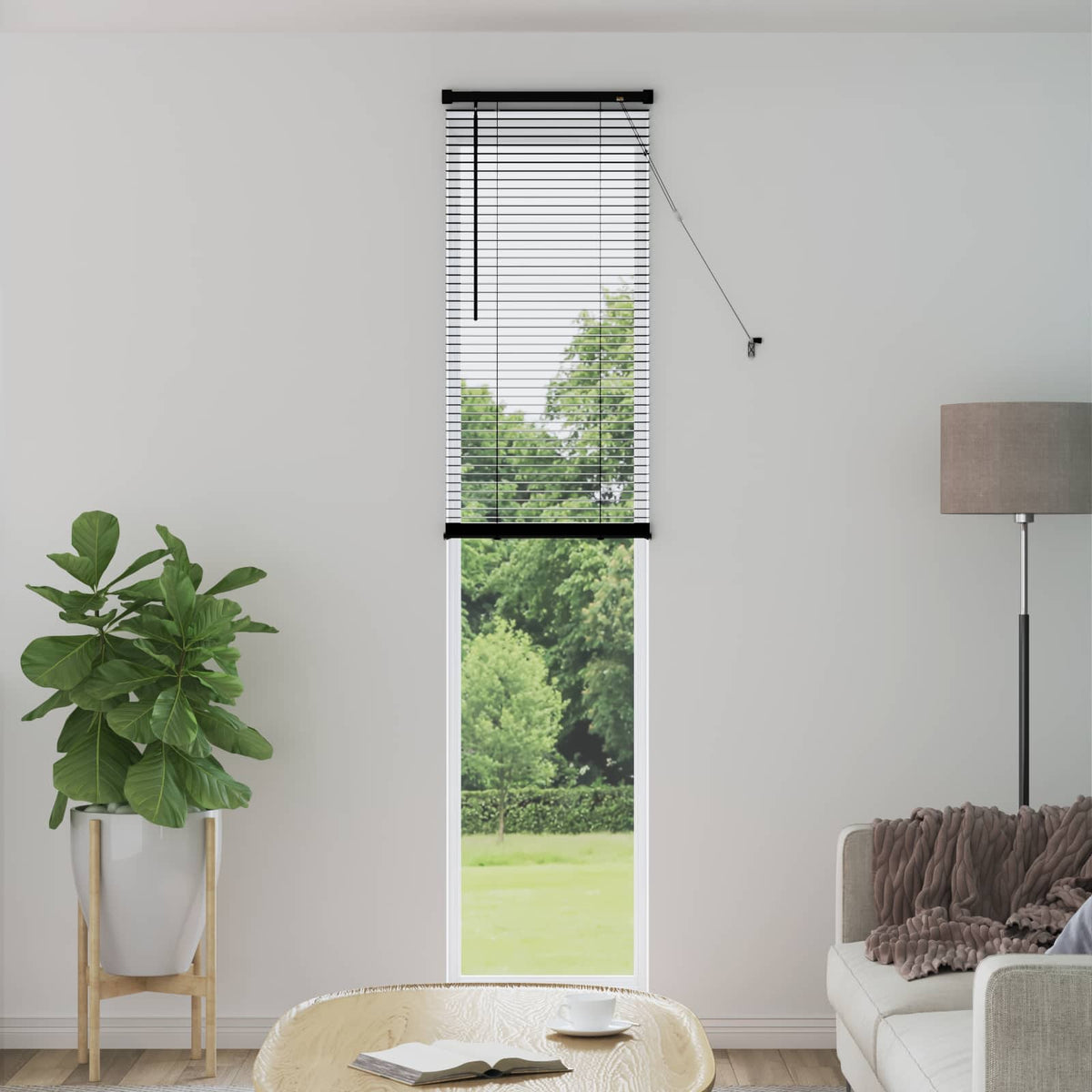 Persienner Sort 213 x 40 cm 25 mm PVC