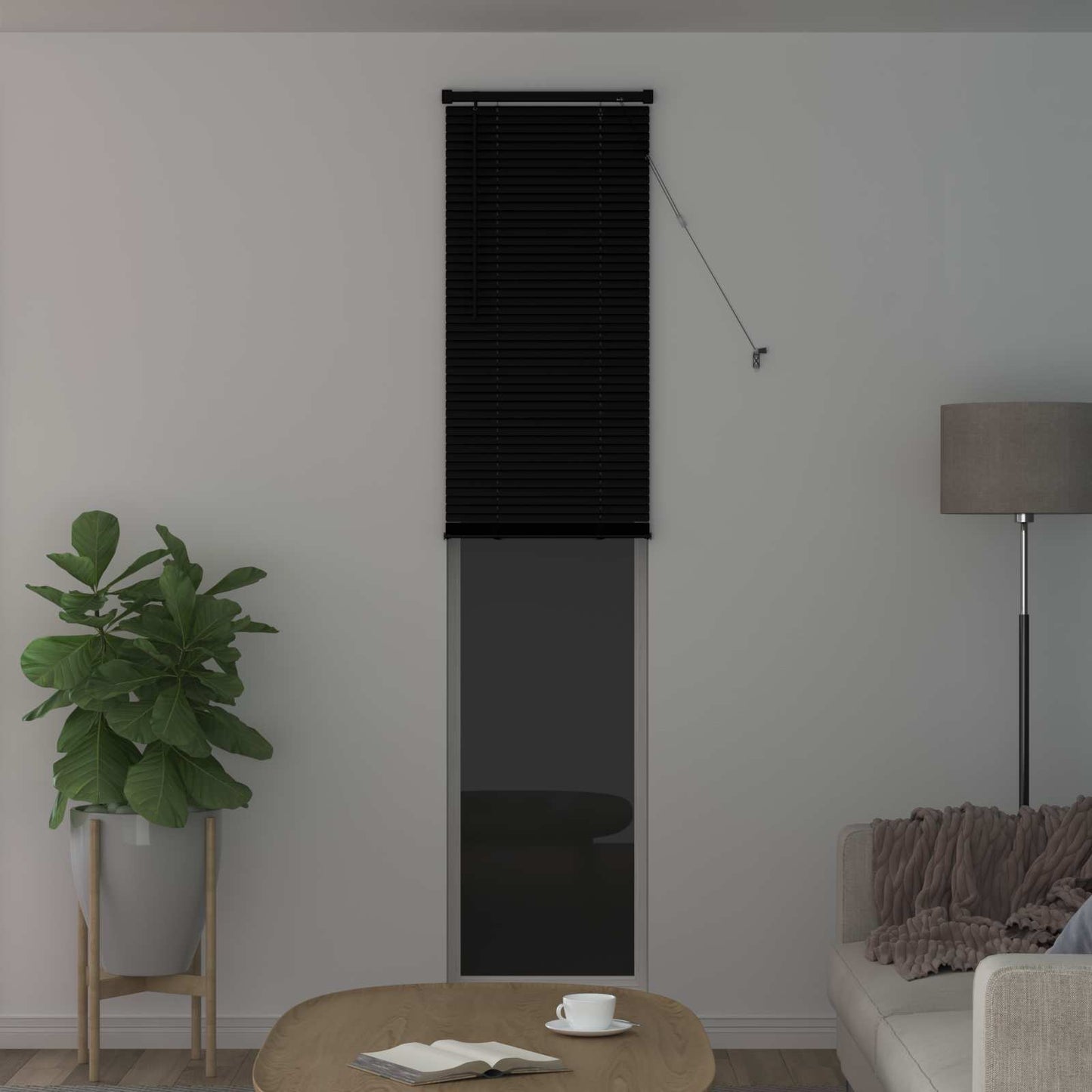 Persienner Sort 213 x 50 cm 25 mm PVC