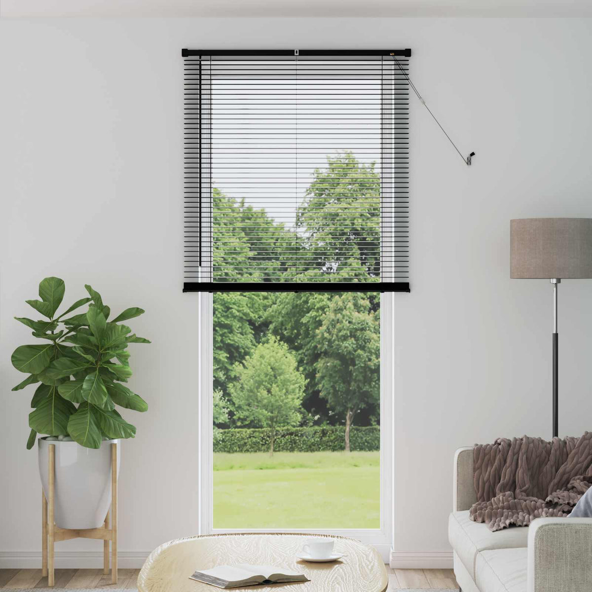 Persienner Sort 213 x 90 cm 25 mm PVC