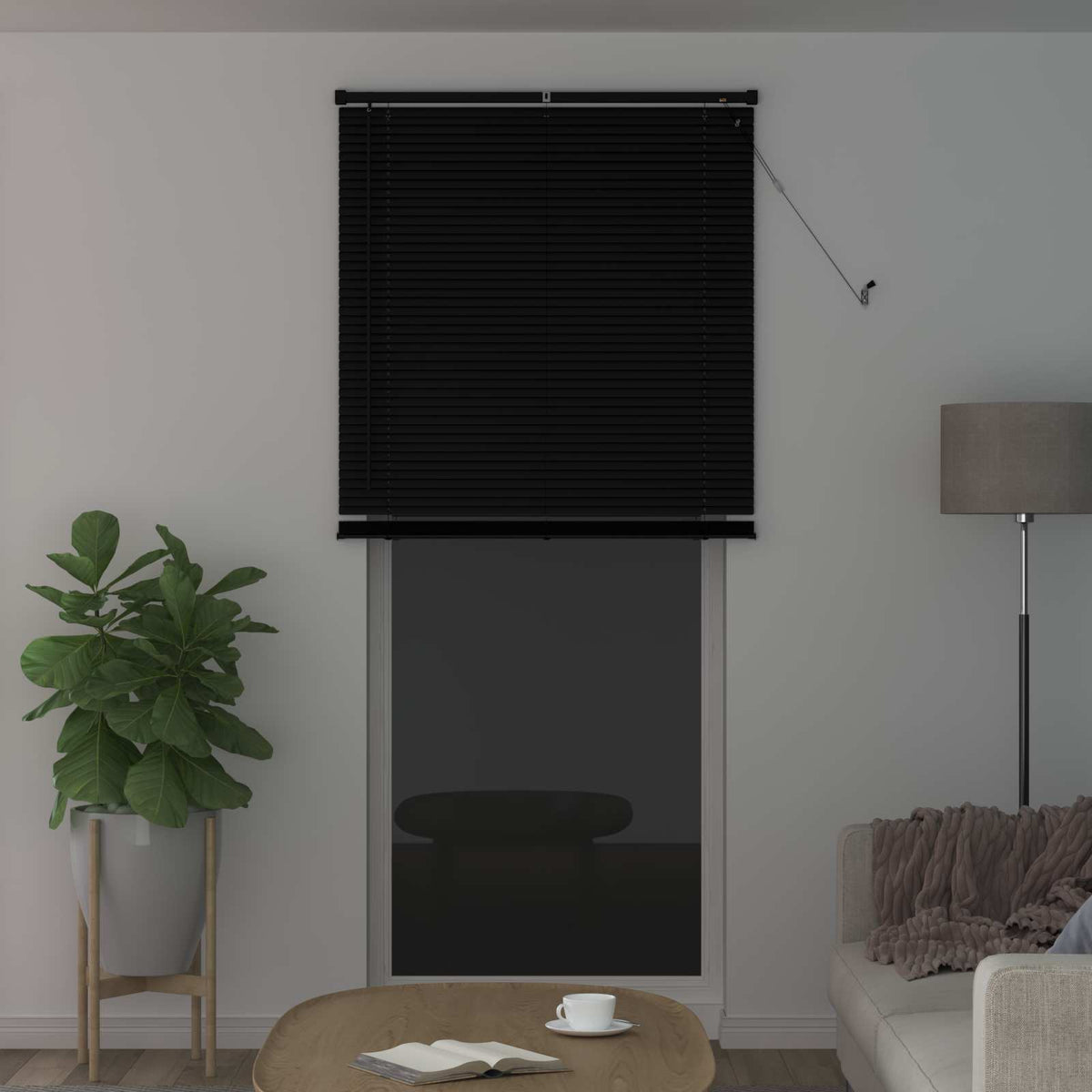 Persienner Sort 213 x 90 cm 25 mm PVC