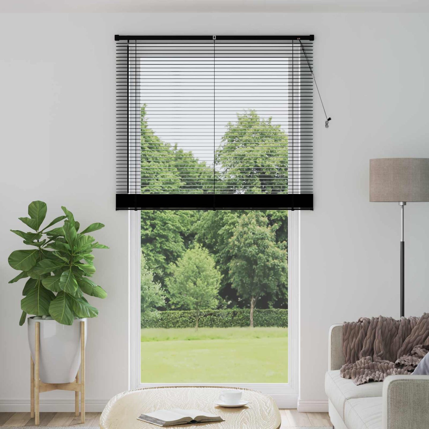 Persienner Sort 213 x 110 cm 25 mm PVC