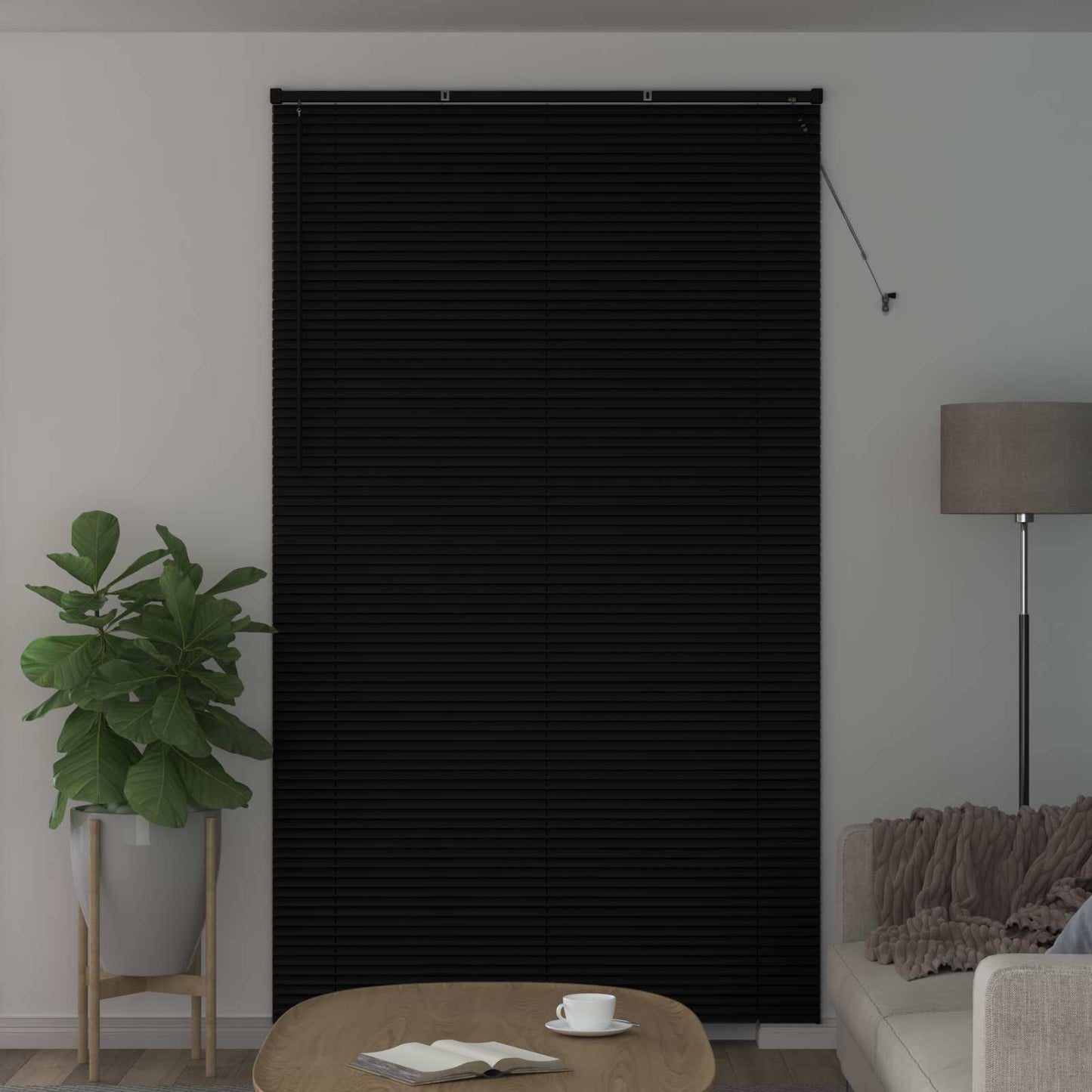 Persienner Sort 213 x 160 cm 25 mm PVC