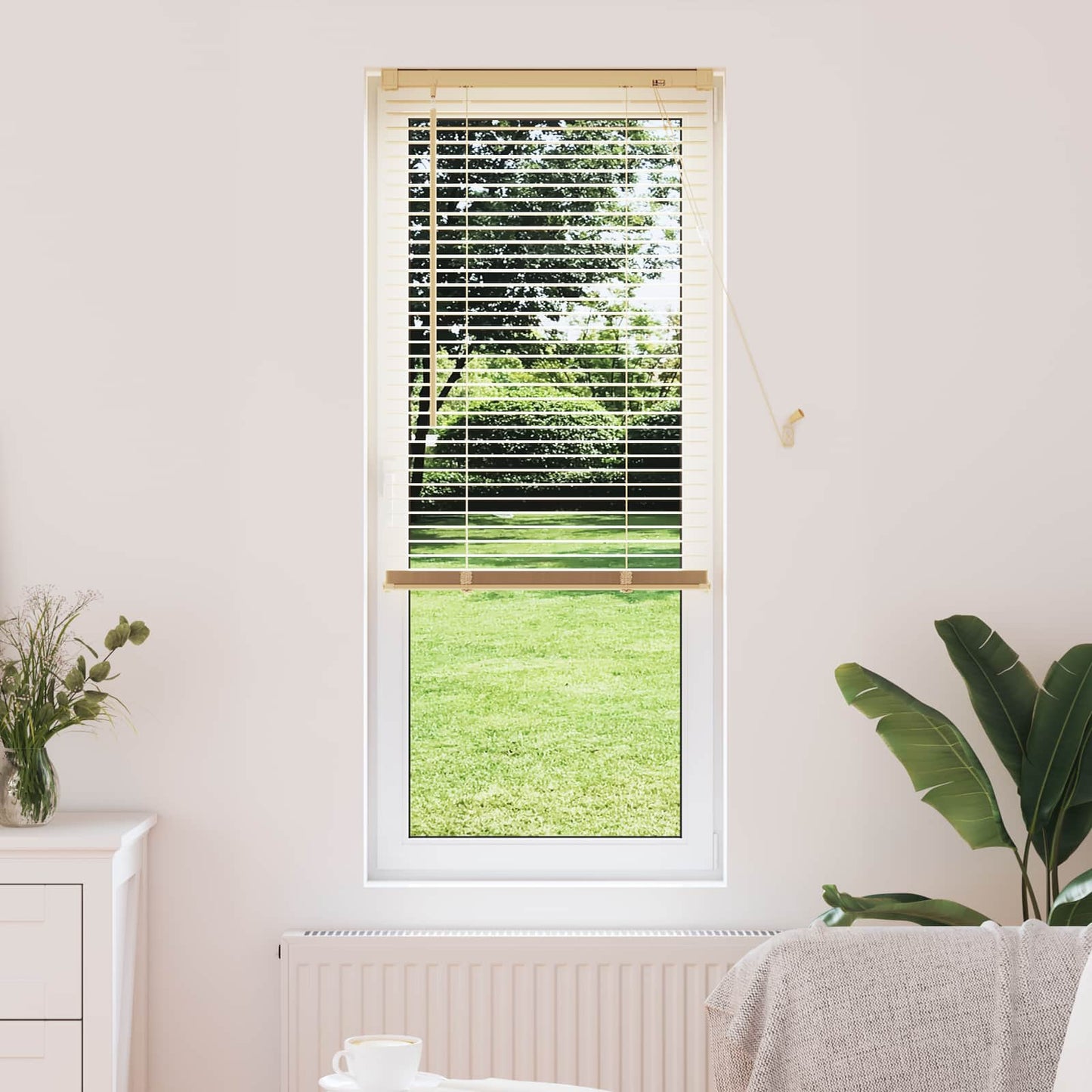 Persienner Lys Brun med Mønster 150 x 50 cm 25 mm PVC
