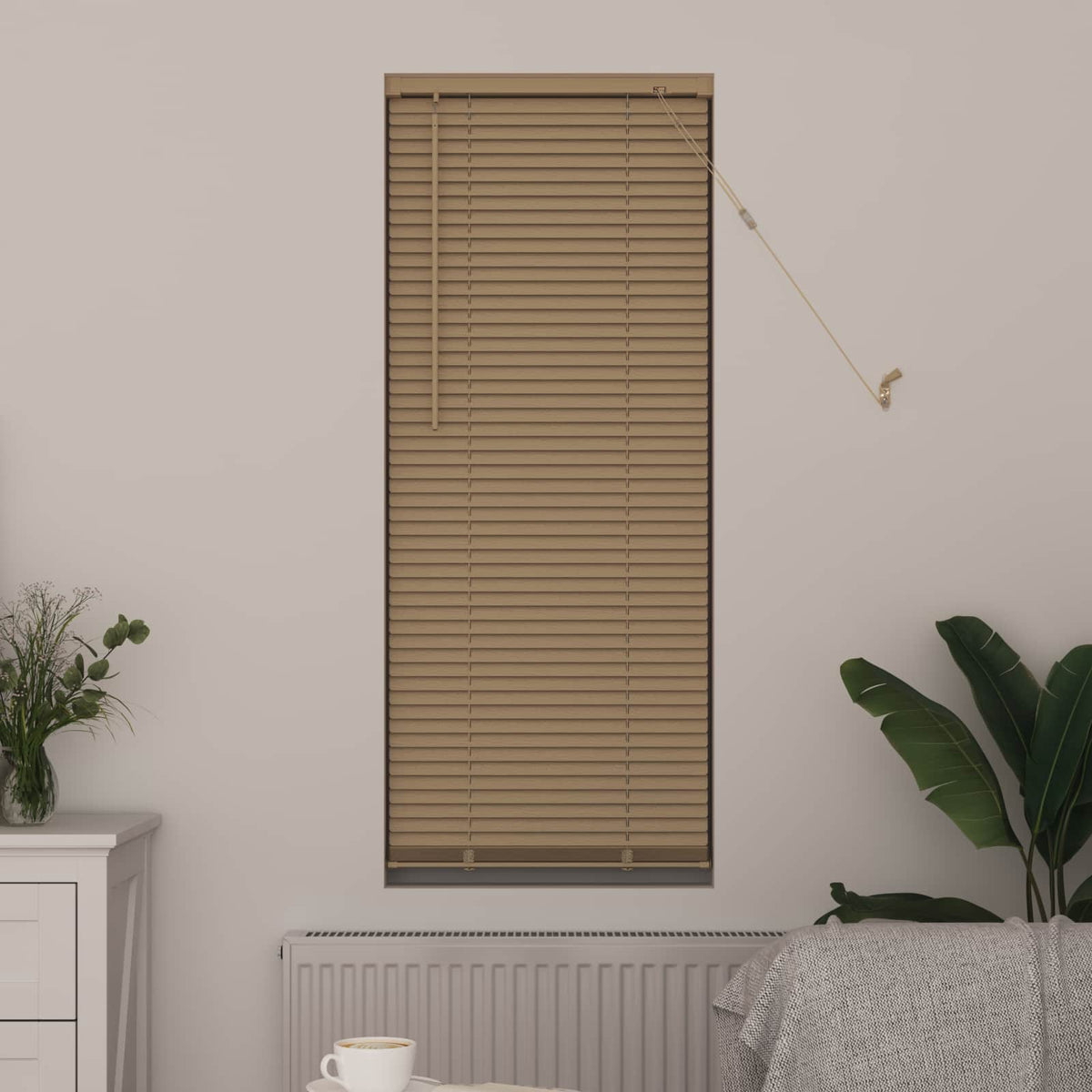 Persienner Lys Brun med Mønster 150 x 50 cm 25 mm PVC