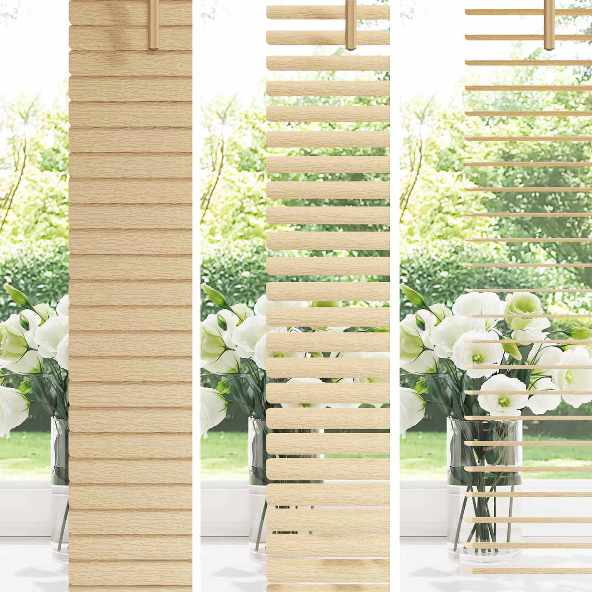 Persienner Lys Brun med Mønster 150 x 100 cm 25 mm PVC