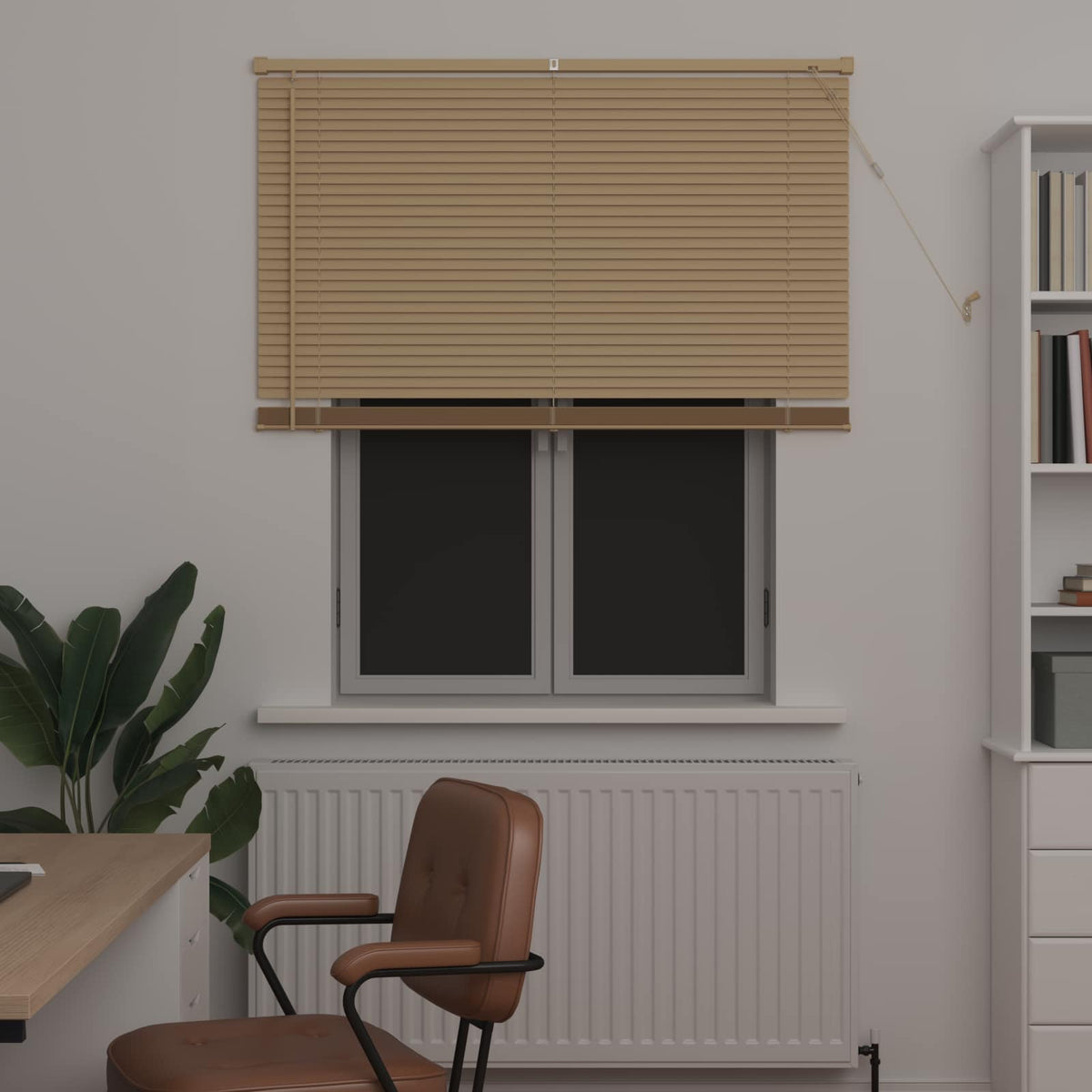 Persienner Lys Brun med Mønster 150 x 110 cm 25 mm PVC