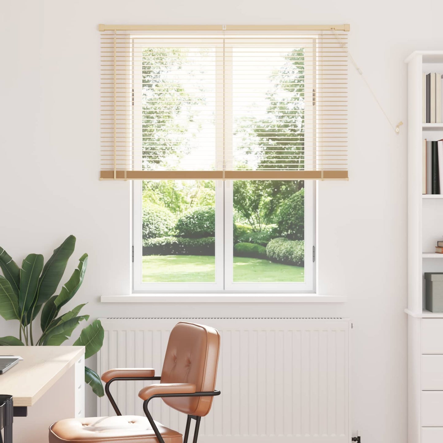 Persienner Lys Brun med Mønster 150 x 120 cm 25 mm PVC