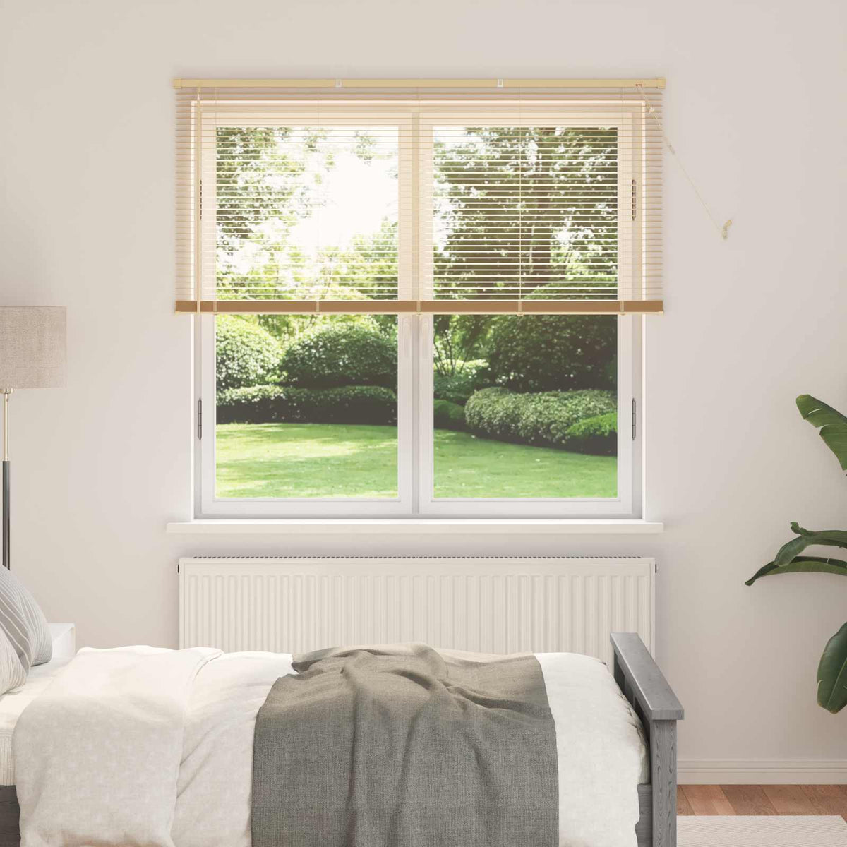 Persienner Lys Brun med Mønster 150 x 140 cm 25 mm PVC