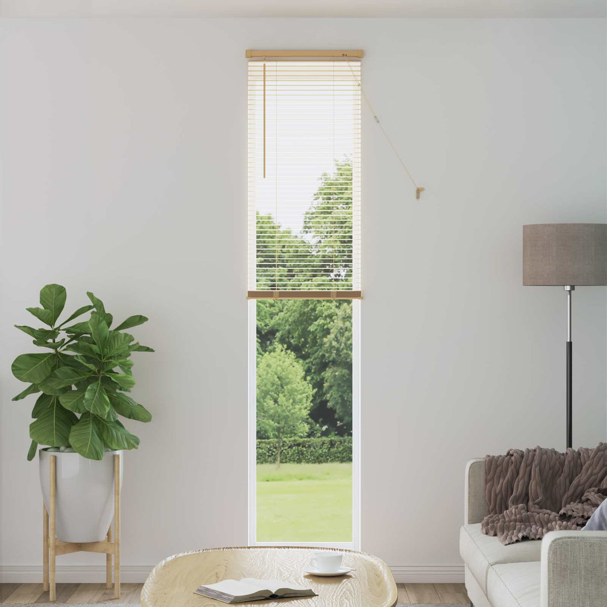 Persienner Lys Brun med Mønster 213 x 40 cm 25 mm PVC
