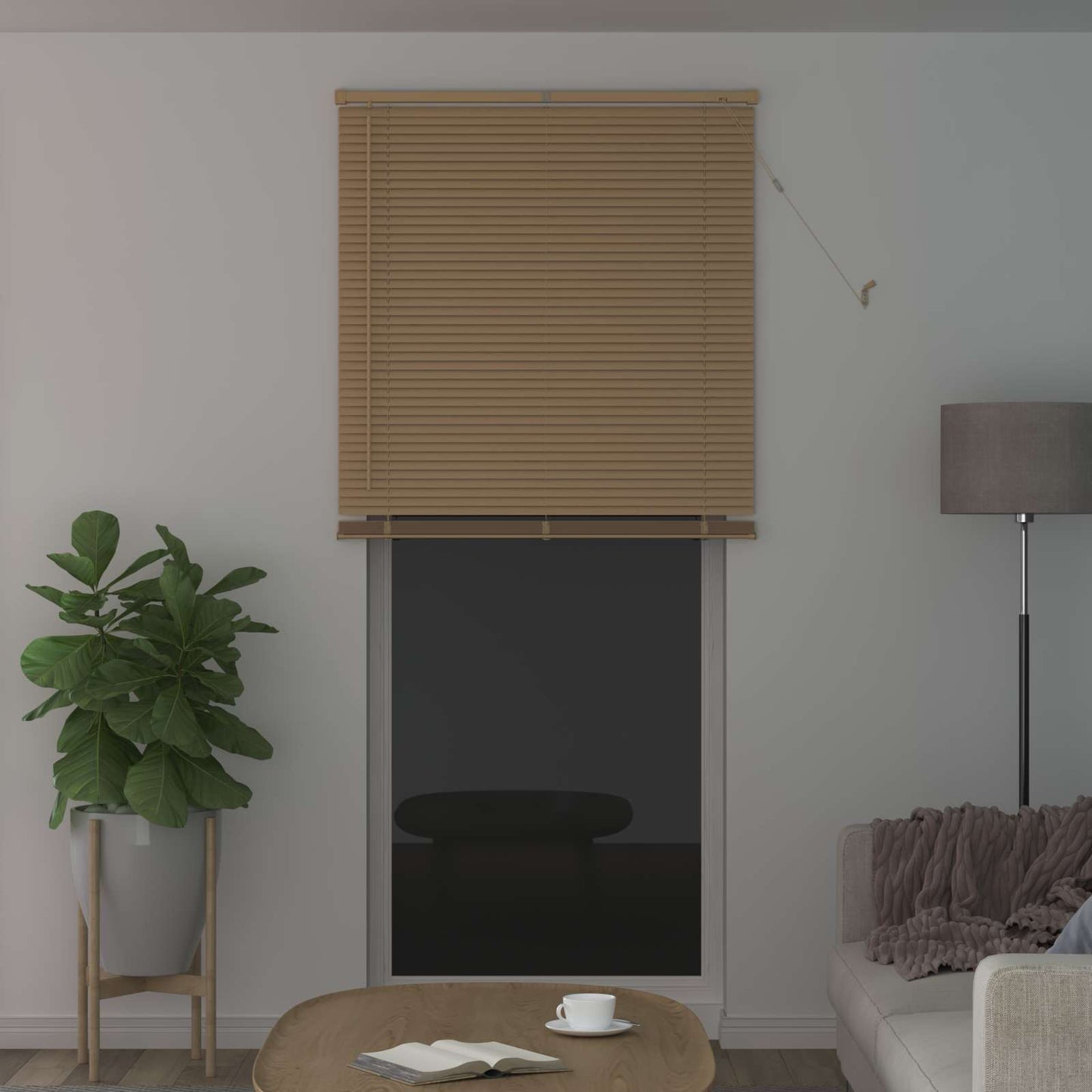 Persienner Lys Brun med Mønster 213 x 90 cm 25 mm PVC