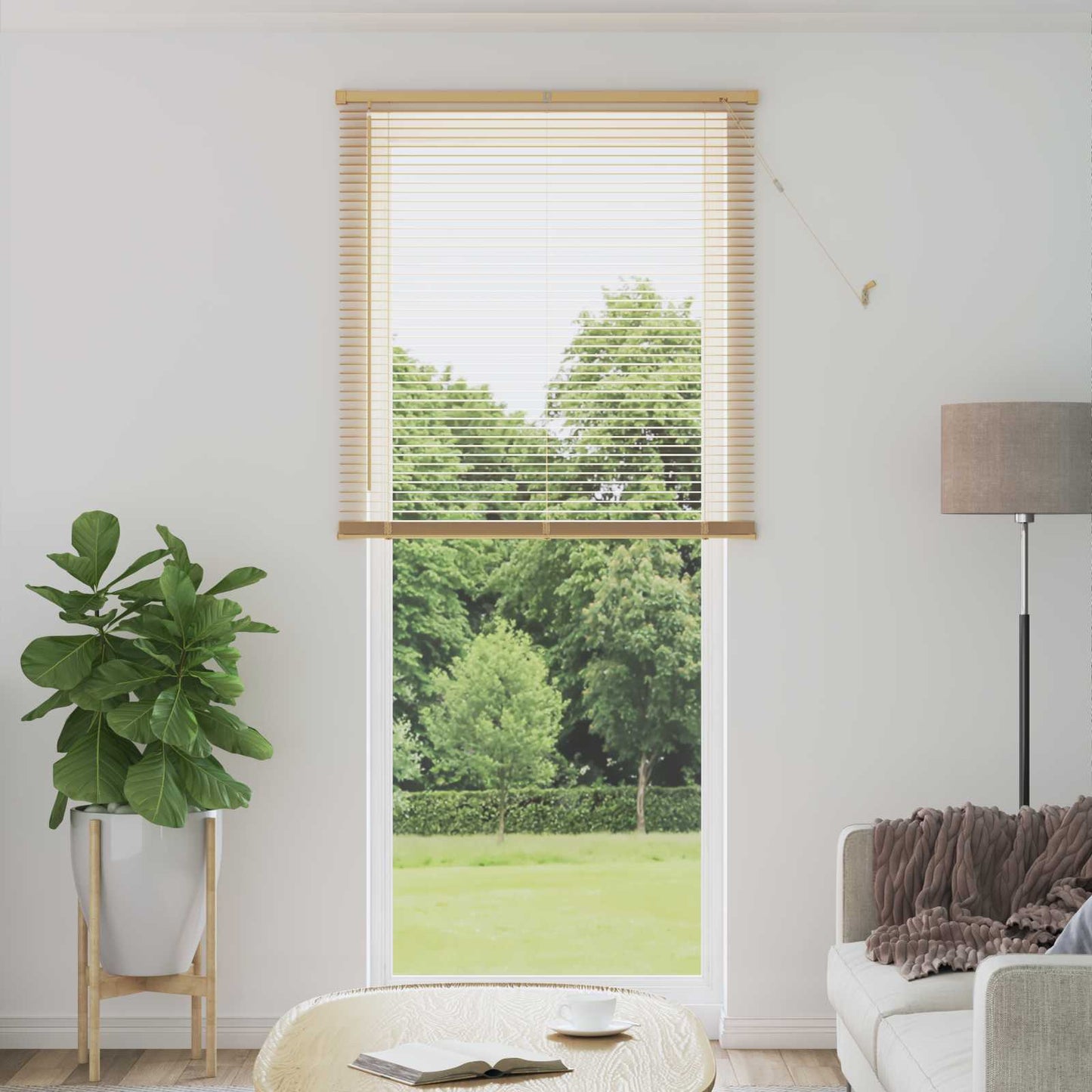 Persienner Lys Brun med Mønster 213 x 100 cm 25 mm PVC