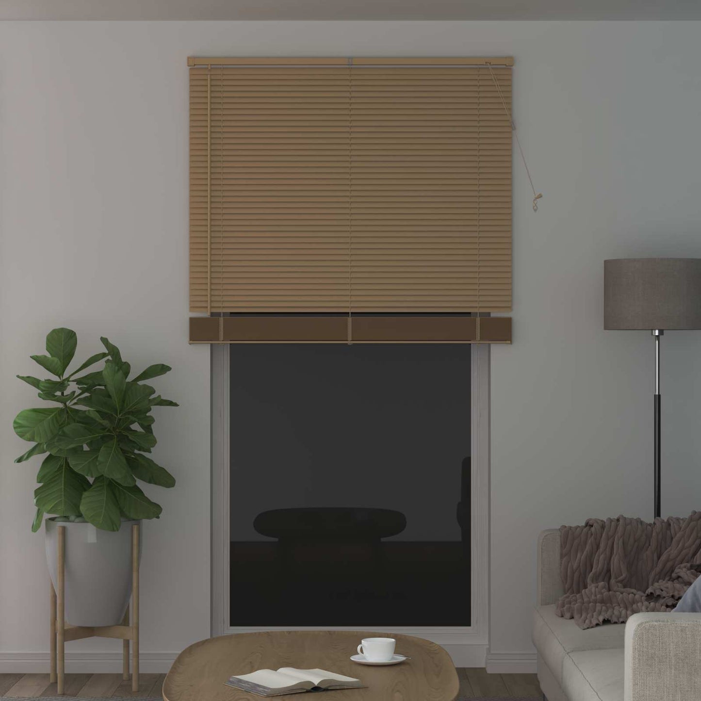 Persienner Lys Brun med Mønster 213 x 110 cm 25 mm PVC