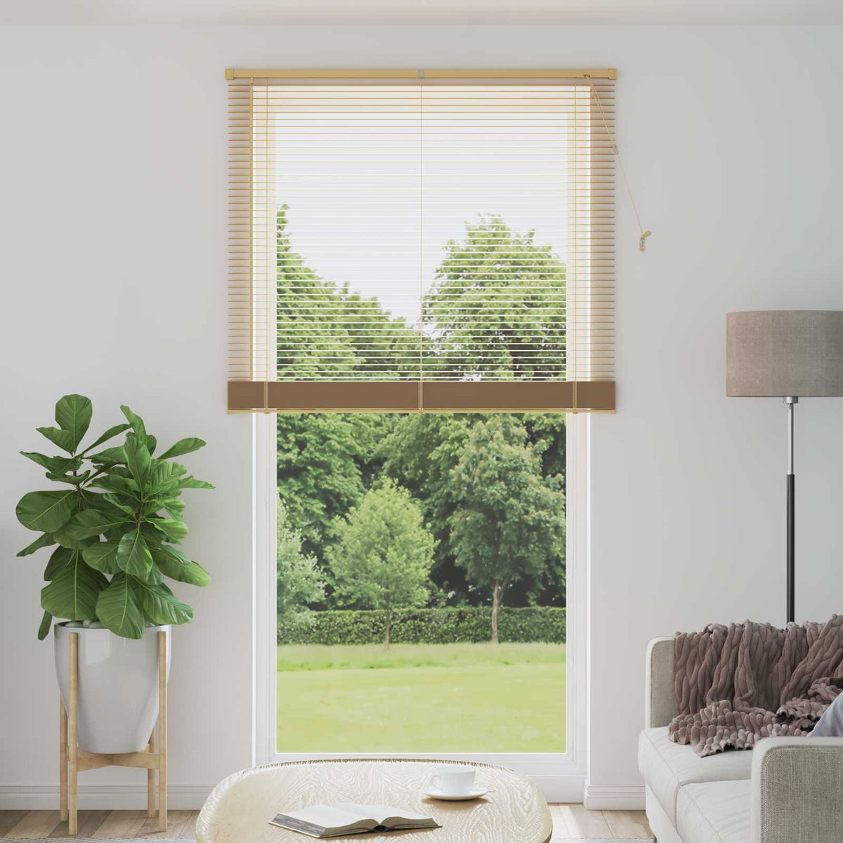 Persienner Lys Brun med Mønster 213 x 120 cm 25 mm PVC