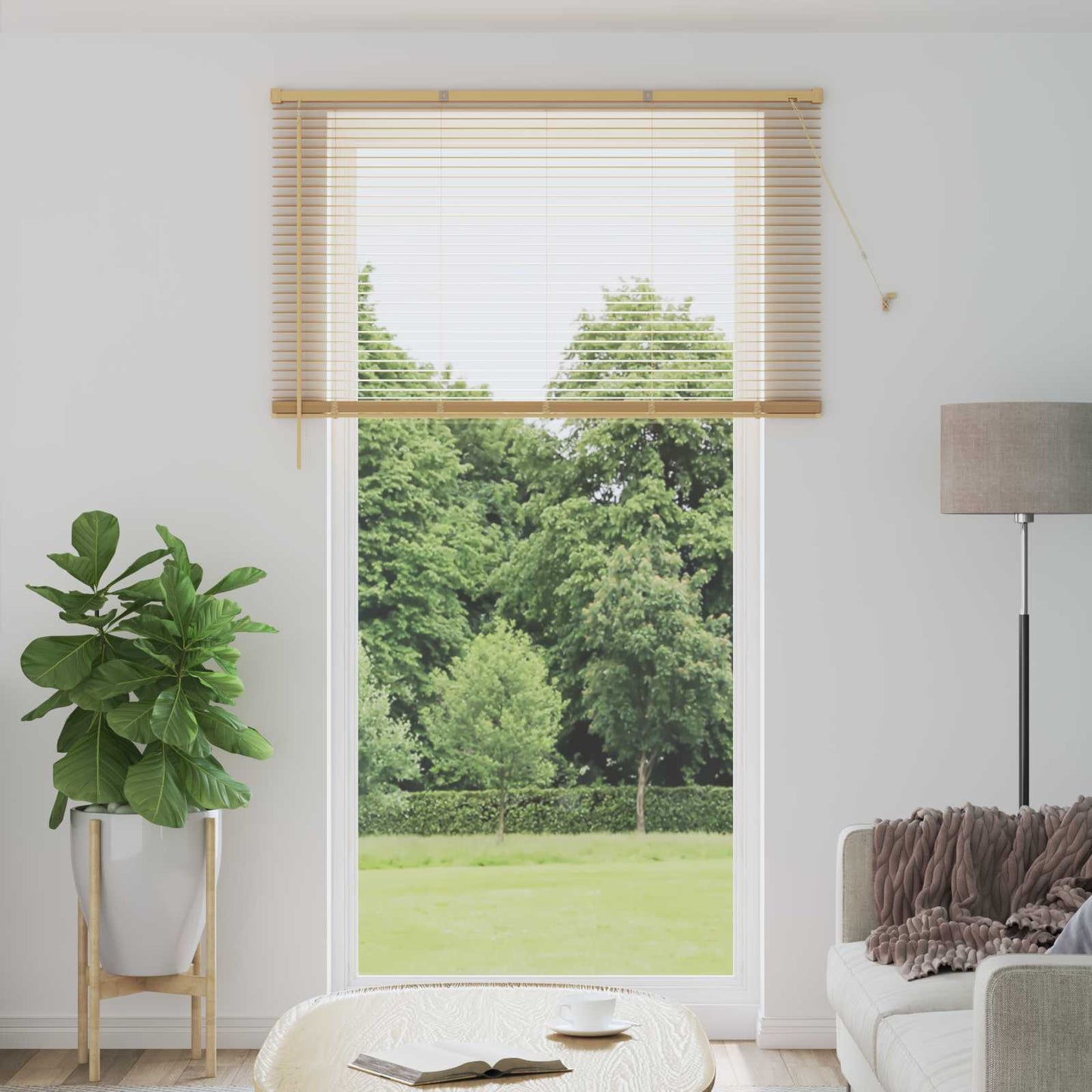 Persienner Lys Brun med Mønster 213 x 140 cm 25 mm PVC