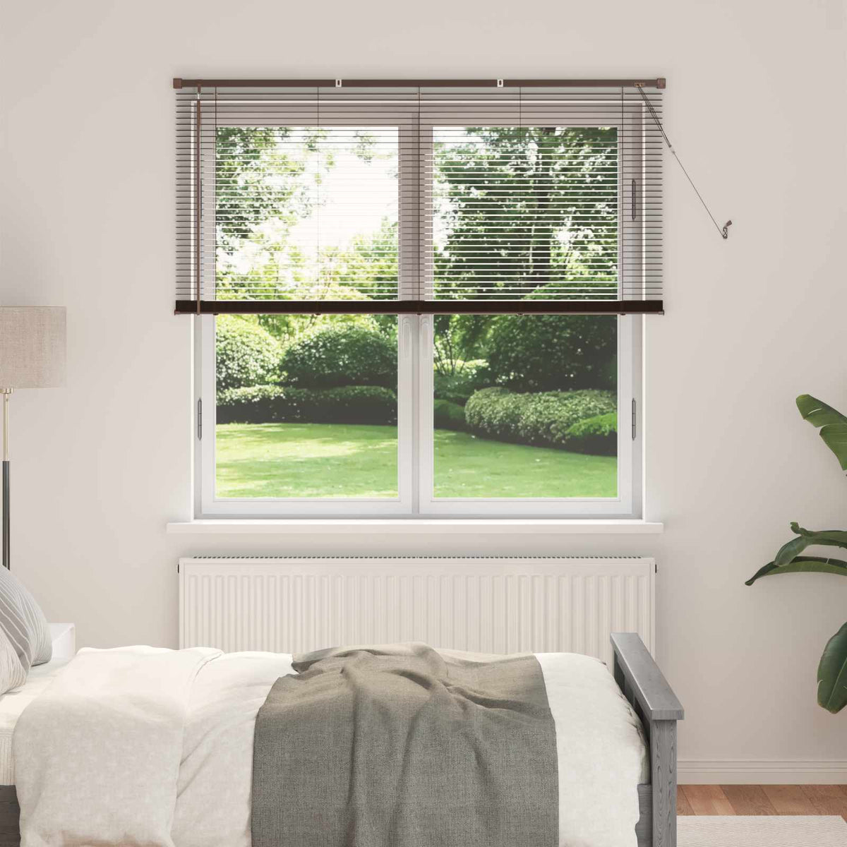 Persienner Mørk Brun med Mønster 150 x 130 cm 25 mm PVC