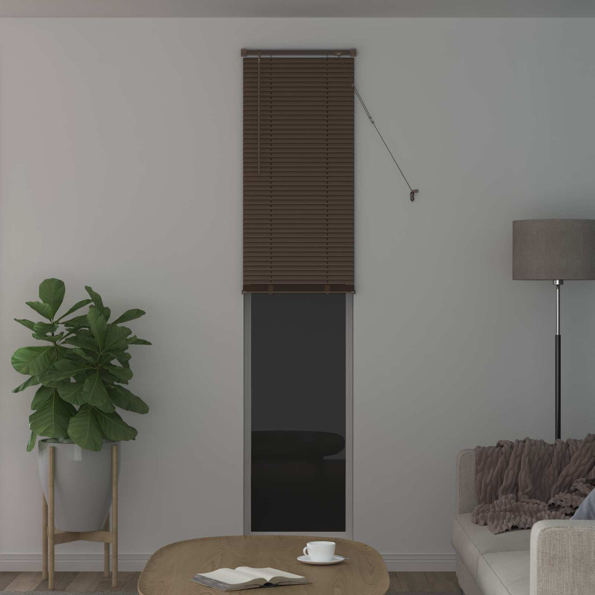Persienner Mørk Brun med Mønster 213 x 60 cm 25 mm PVC