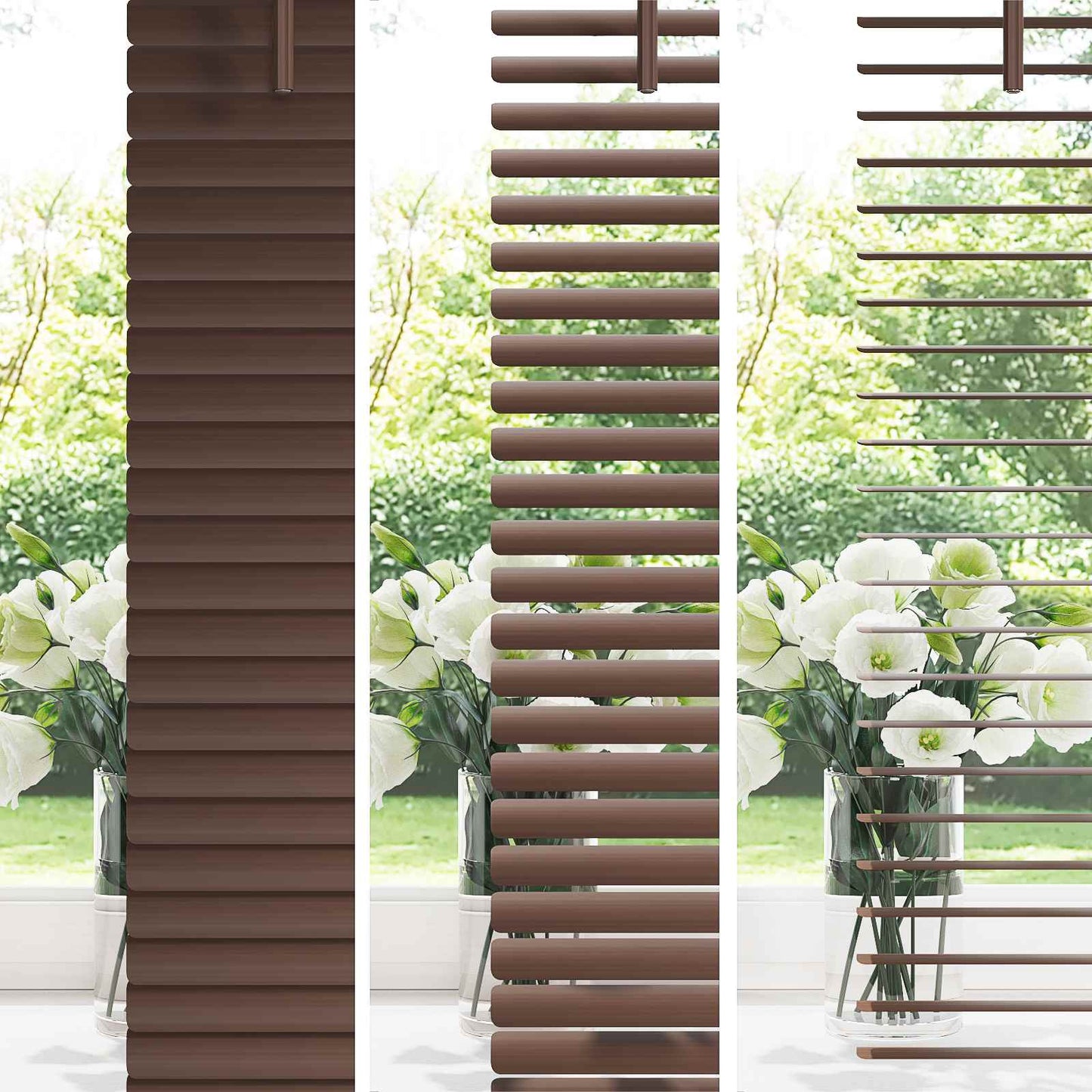 Persienner Mørk Brun med Mønster 213 x 60 cm 25 mm PVC