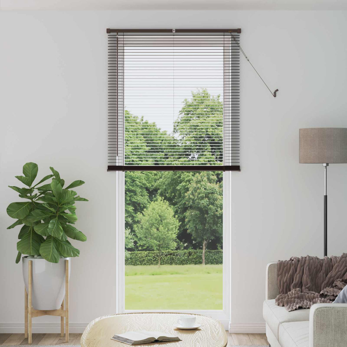 Persienner Mørk Brun med Mønster 213 x 100 cm 25 mm PVC