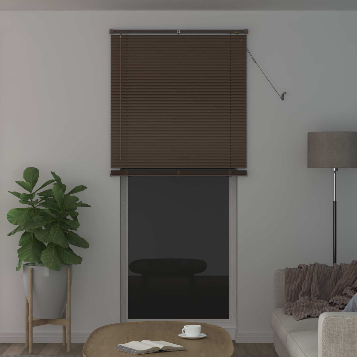 Persienner Mørk Brun med Mønster 213 x 100 cm 25 mm PVC