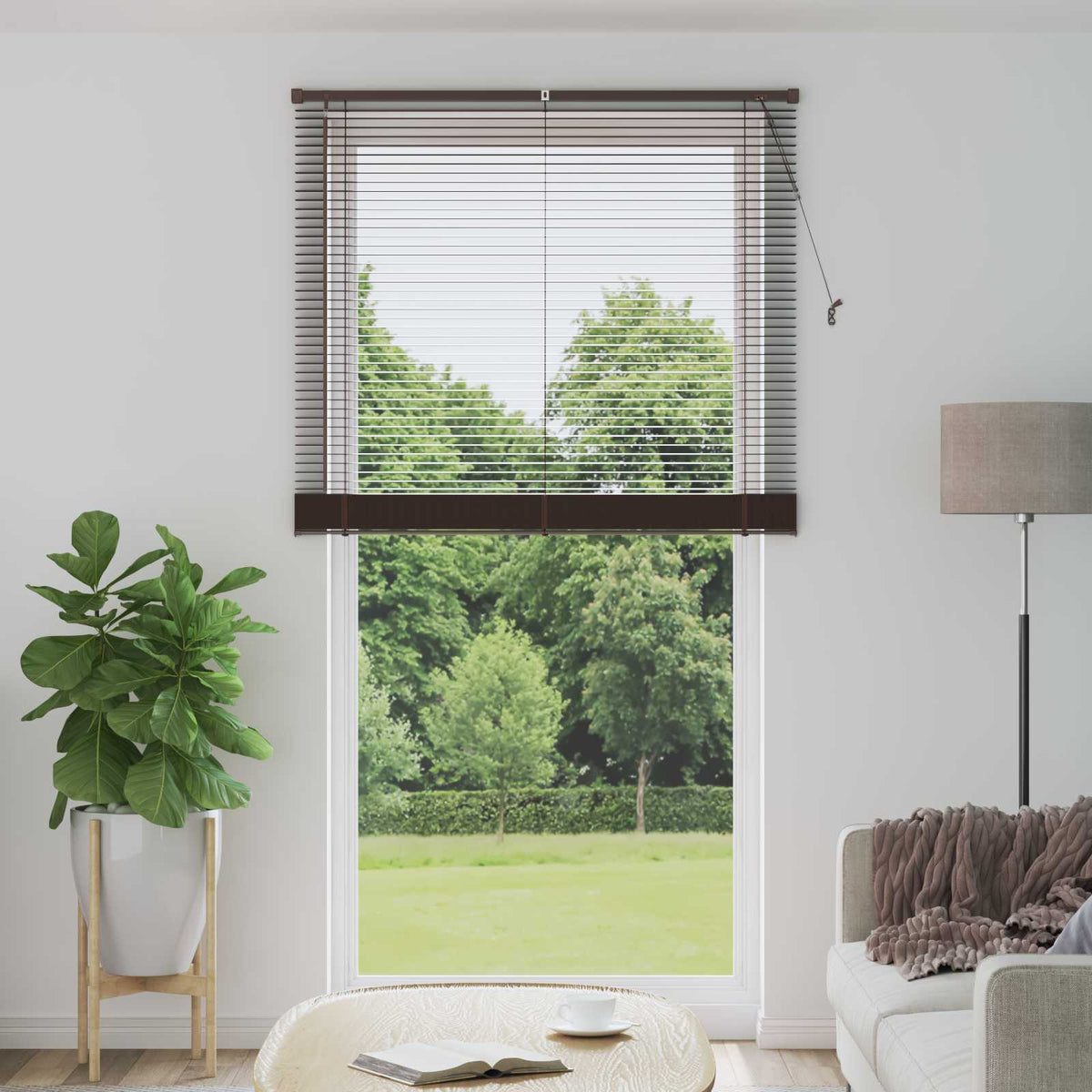 Persienner Mørk Brun med Mønster 213 x 120 cm 25 mm PVC