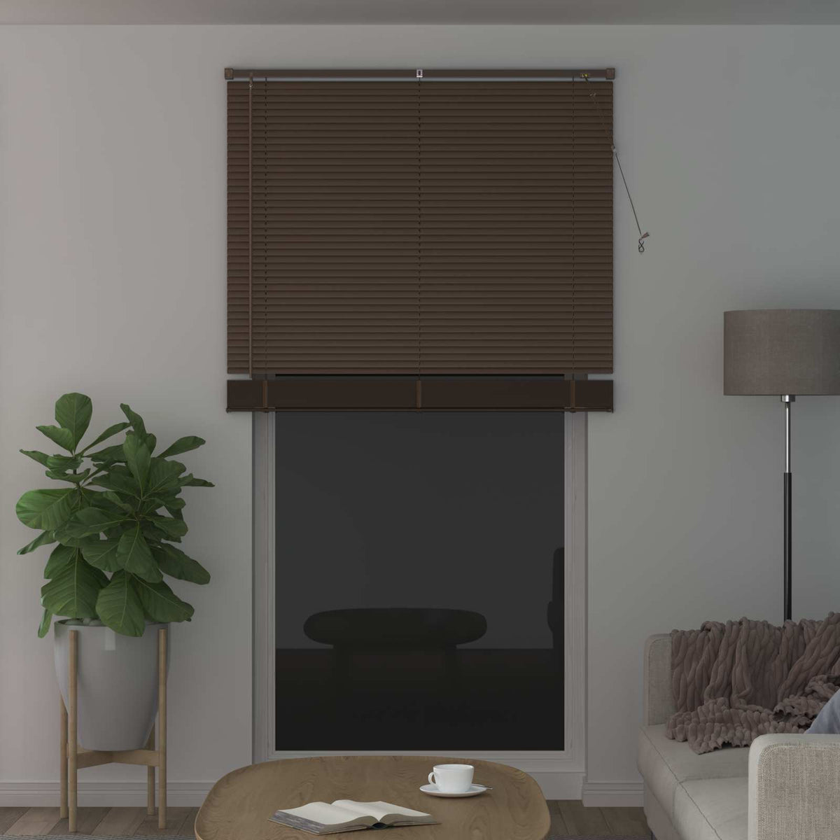 Persienner Mørk Brun med Mønster 213 x 120 cm 25 mm PVC