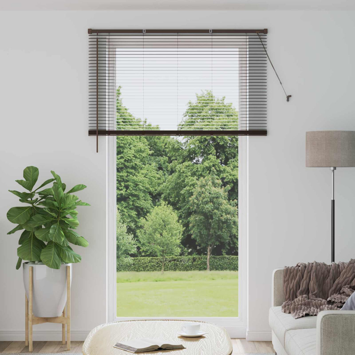 Persienner Mørk Brun med Mønster 213 x 130 cm 25 mm PVC