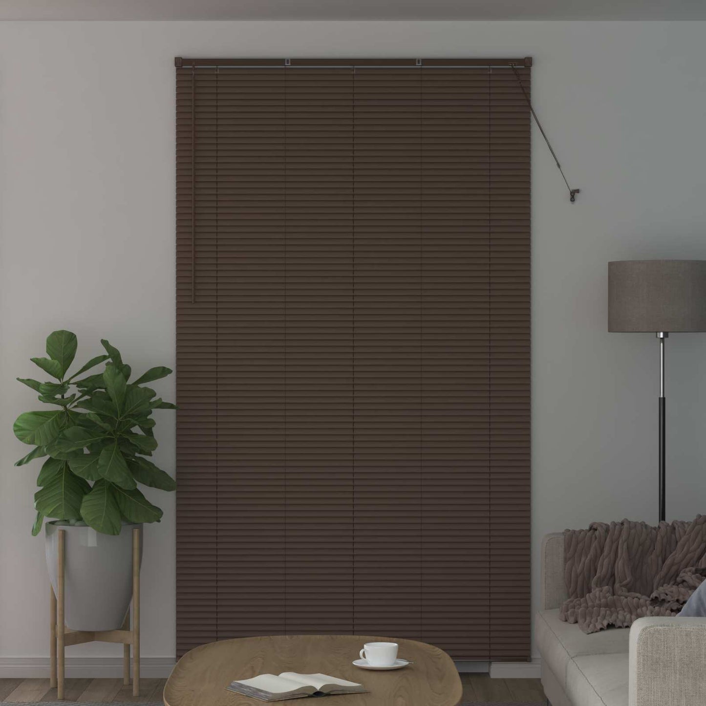 Persienner Mørk Brun med Mønster 213 x 130 cm 25 mm PVC