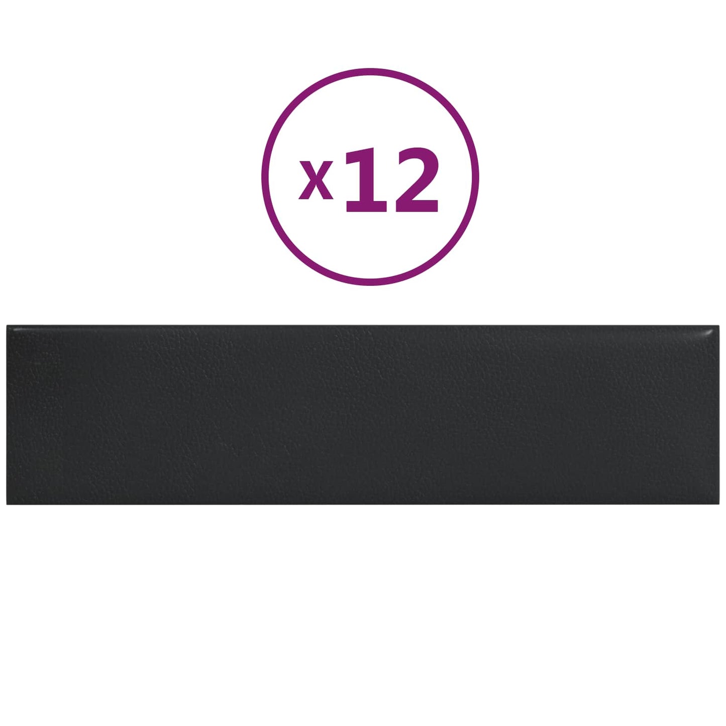 Væghovedgærde 12 stk. 60 x 15 cm Sort Stof