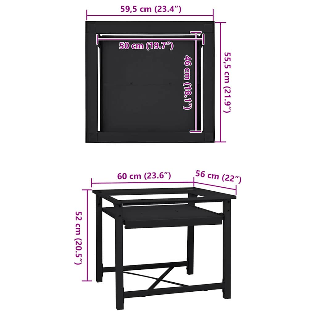 Vaskemaskine Pedestal Sort 60 x 56 x 52 cm Stål