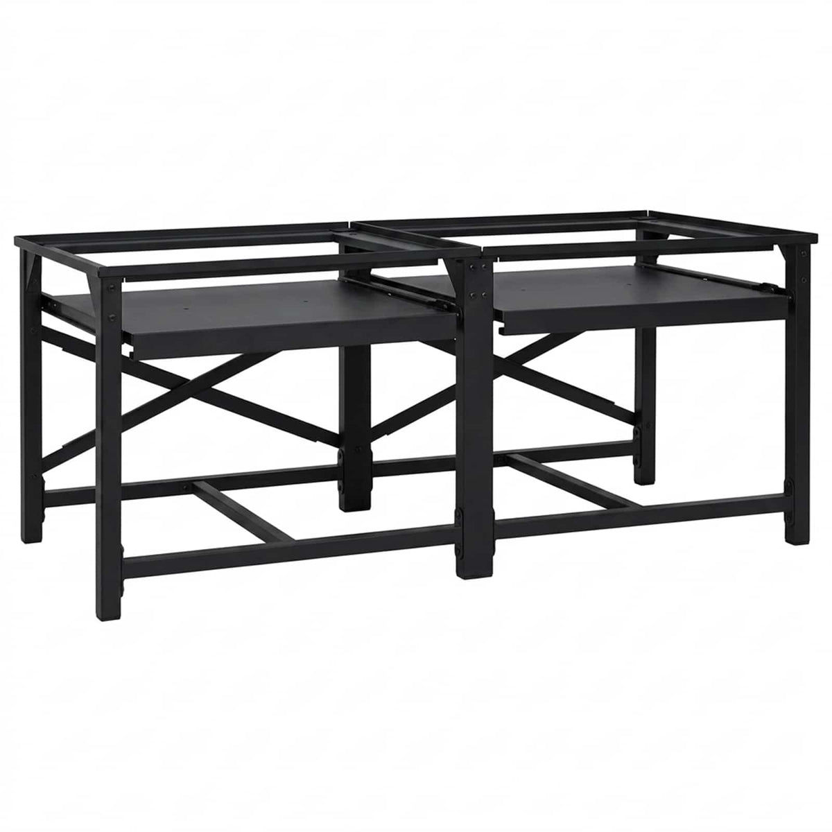 Vaskemaskine Pedestal 2 stk. Sort 120 x 56 x 52 cm Stål