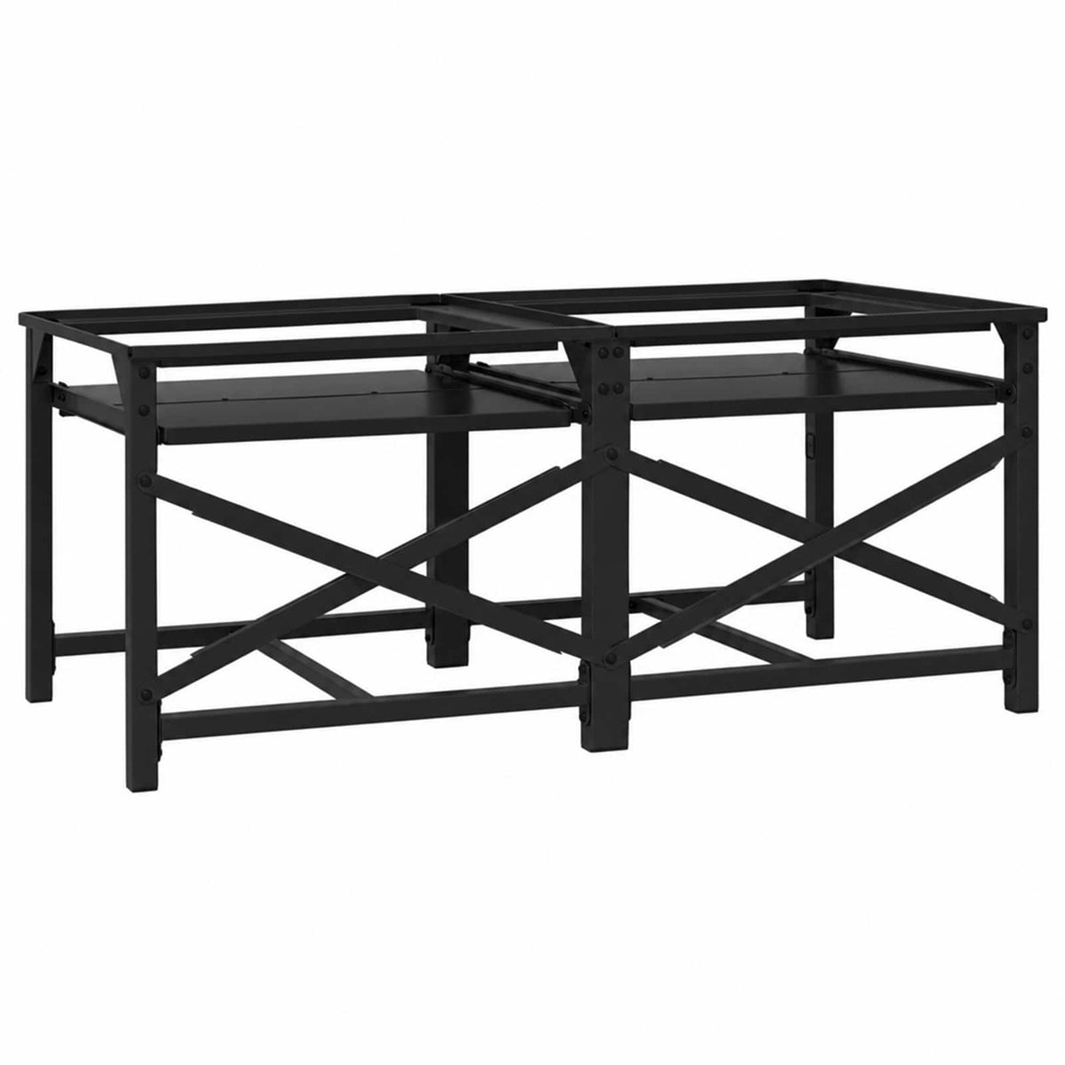 Vaskemaskine Pedestal 2 stk. Sort 120 x 56 x 52 cm Stål