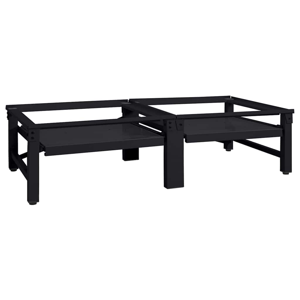 Vaskemaskine Pedestal 2 stk. Sort 124,5 x 61,5 x 32,5 cm Stål