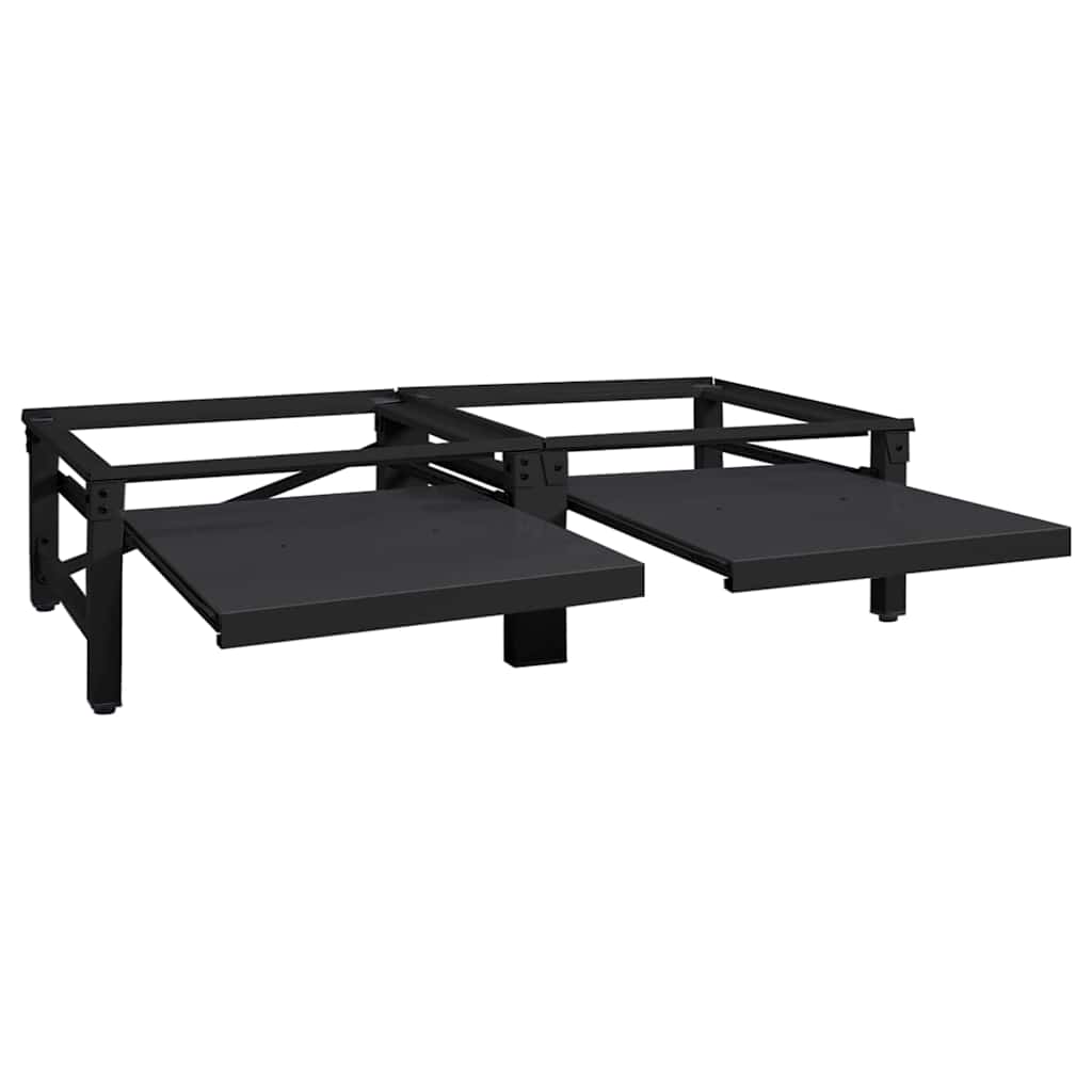 Vaskemaskine Pedestal 2 stk. Sort 124,5 x 61,5 x 32,5 cm Stål