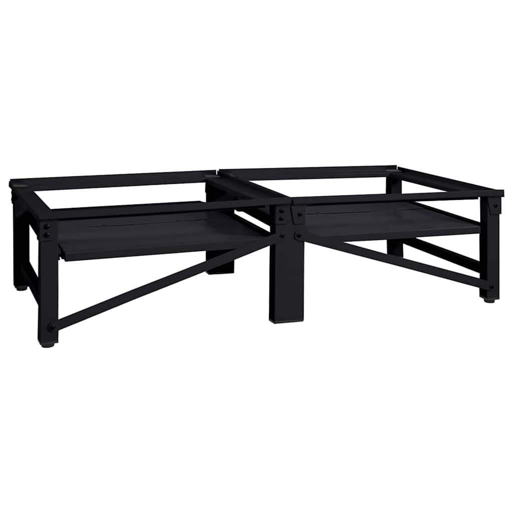 Vaskemaskine Pedestal 2 stk. Sort 124,5 x 61,5 x 32,5 cm Stål