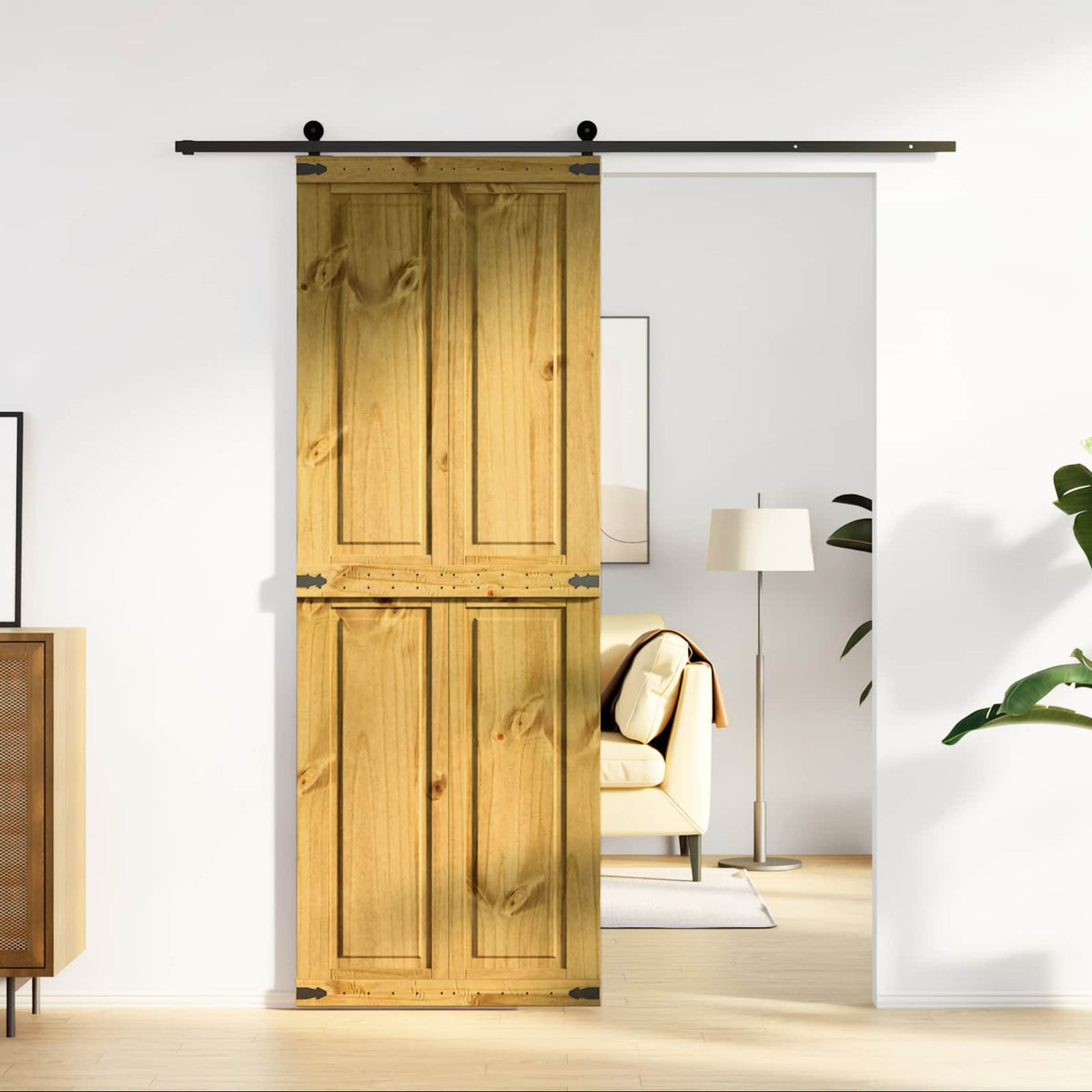 Ladedør CORONA 70 x 210 cm Massivt fyrretræ HonningBrun