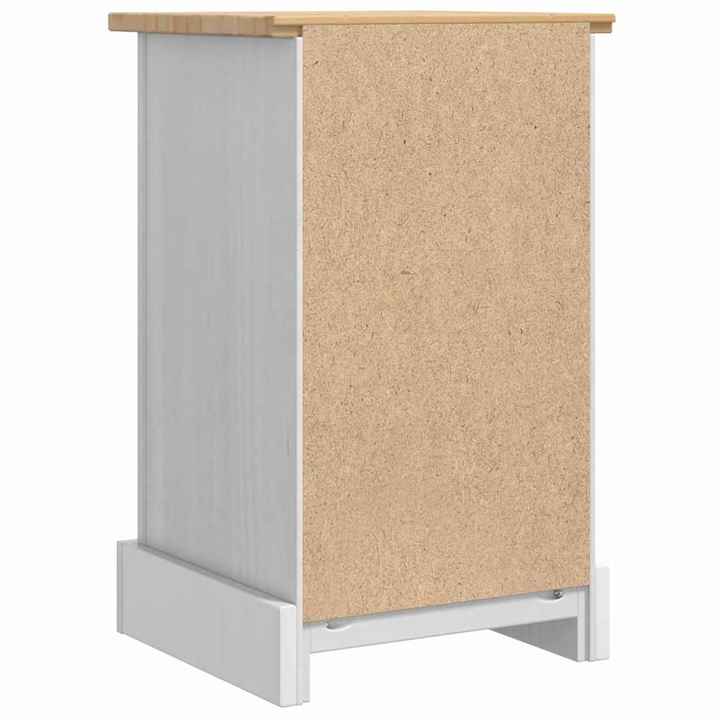 Sengebord CORONA Hvid 35 x 32,5 x 58 cm Massiv fyrretræ